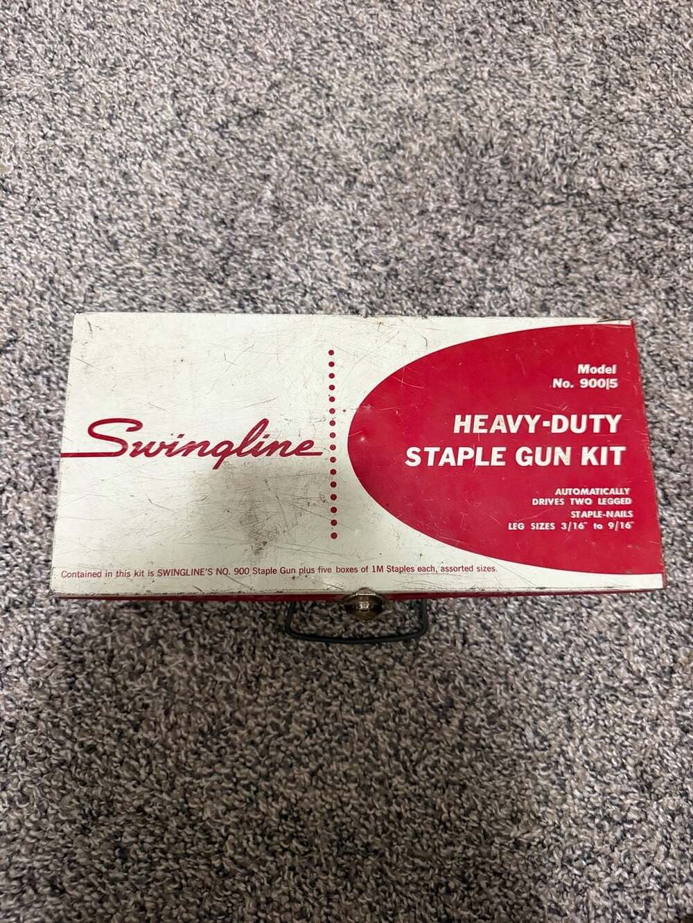 Vintage Swingline Model 900 Heavy-Duty Staple Gun Kit with Original Metal Case